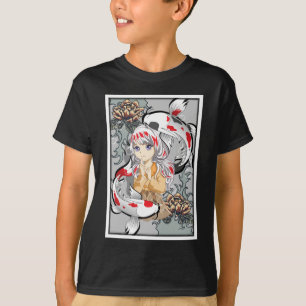 Camiseta Koi Fish Chica de la estética japonesa Anime Otak