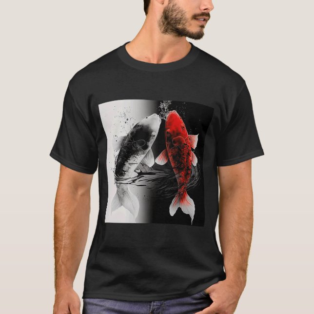 Camiseta Koi Fish, estético de Samurai japonés (Anverso)