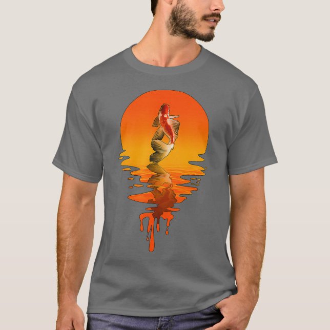 Camiseta Koi Fish estilo retro vintage (Anverso)