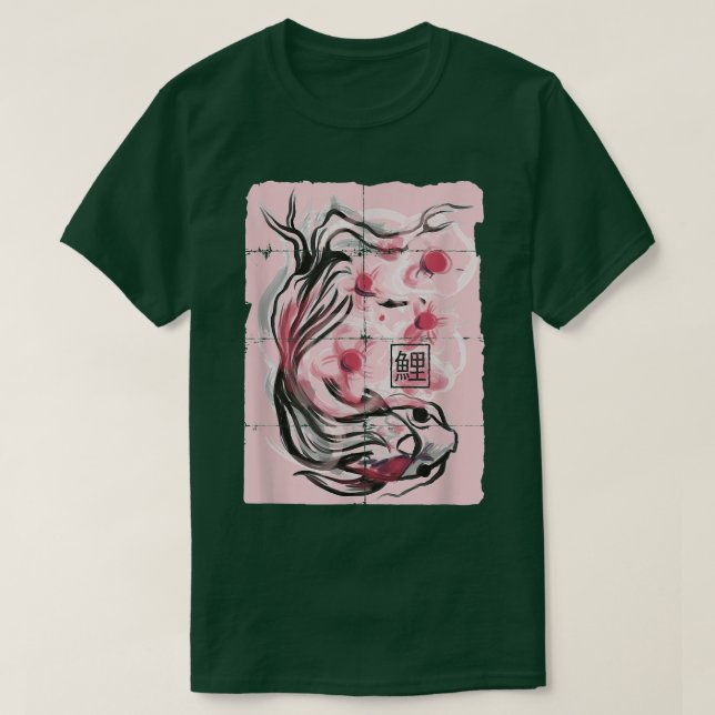 Camiseta Koi Fish I Koi Carp Flor japonesa de cerezo Sakura (Diseño del anverso)