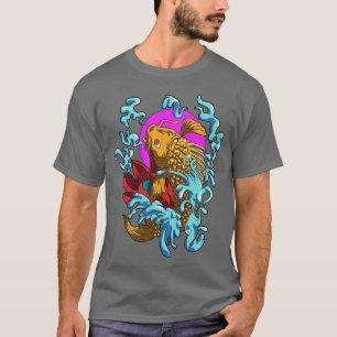 Camiseta Koi Fish Japan Coi p Guay Tattoo japonés Jinli Ko