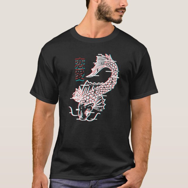 Camiseta Koi Fish japonés estético de vaporwave (Anverso)