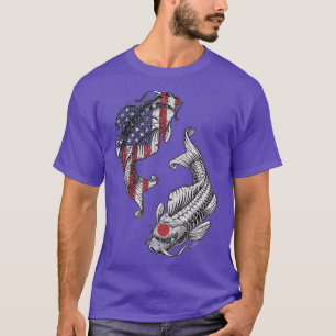 Camiseta Koi Fish - Japonés-Norteamericano Orgullo de Bande