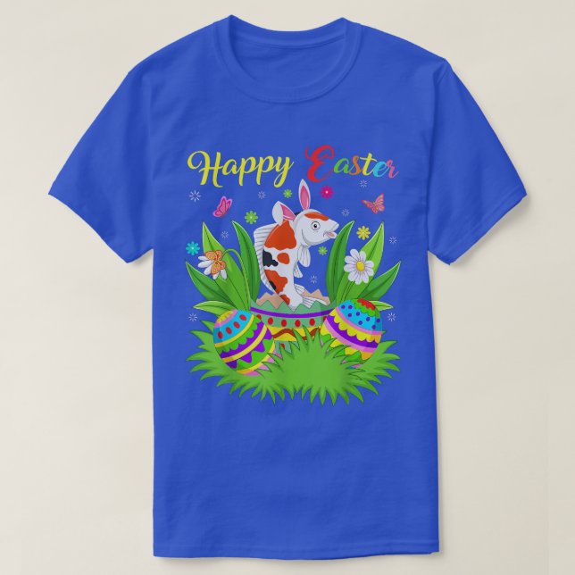 Camiseta Koi Fish Lover Floral Easter Egg Funny Koi Easter  (Diseño del anverso)