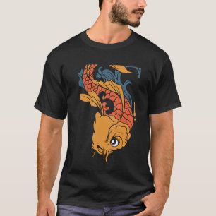 Camiseta Koi Fish Modern Black Art Trendy