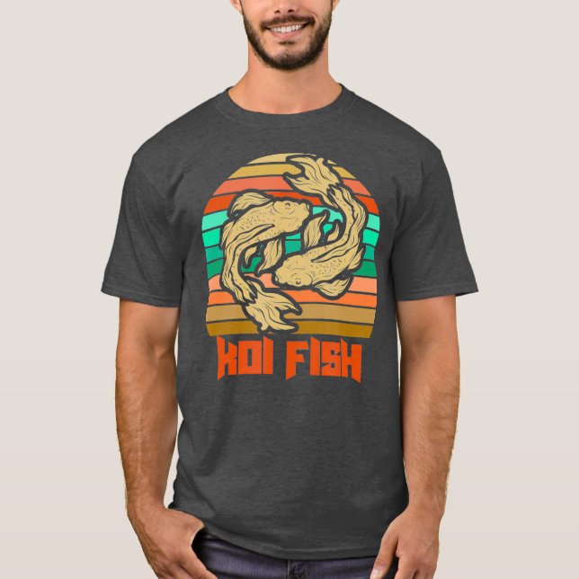 Camiseta Koi Fish - Nishikigoi Koi japonés - Retro Pond (Anverso)