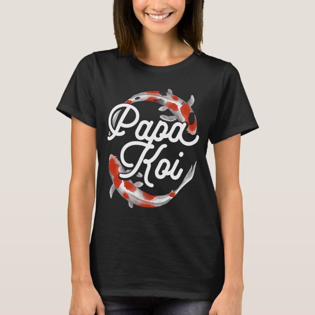 Camiseta Koi Fish Papa Koi Pond japonés padre de pez carpa (Anverso)