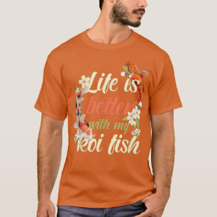 Camiseta Koi Fish Pond Carpa Japón Bloss de arte japonés