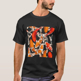 Camiseta Koi Fish Pond Seamless Pattern Triy Fun Blue