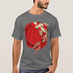 Camiseta Koi Fish Red Tokyo Sun Arte Japonés Yin Nishikigoi