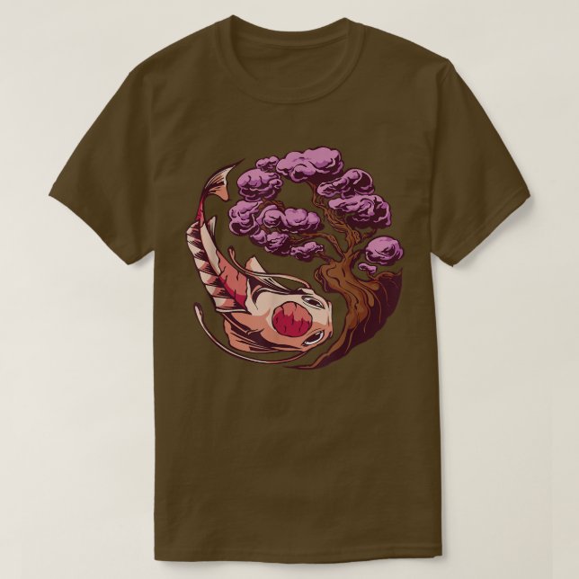 Camiseta Koi Fish Sakura Arte japonés (Diseño del anverso)