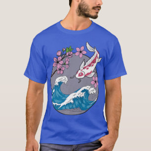 Camiseta Koi Fish Sakura Cherry Blossom Retro Japonés