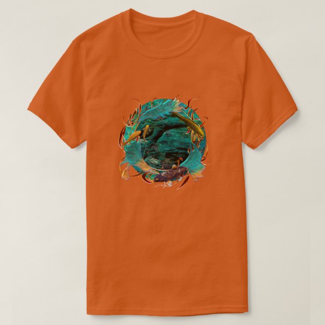 Camiseta Koi Fish "SWIMMING IN PEACE" (Diseño del anverso)