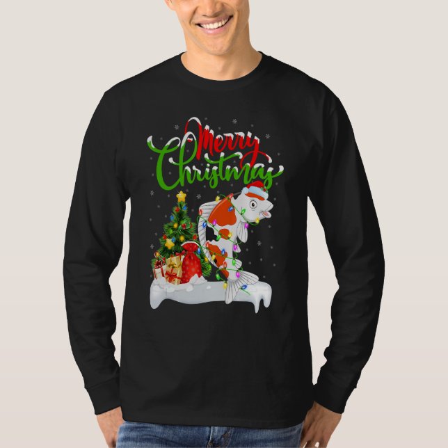 Camiseta Koi Fish  Xmas Decorations Santa Koi Christmas (Anverso)