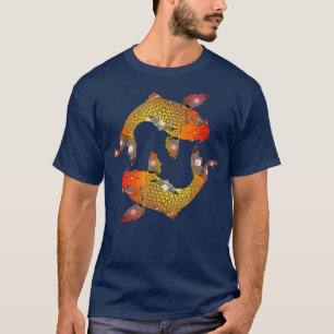 Camiseta Koi Fish Zen Arte Budista Meditación Mental Yin