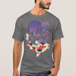 Camiseta Koi Full Moon Cherry Blossom Nishikigoi Japonés K