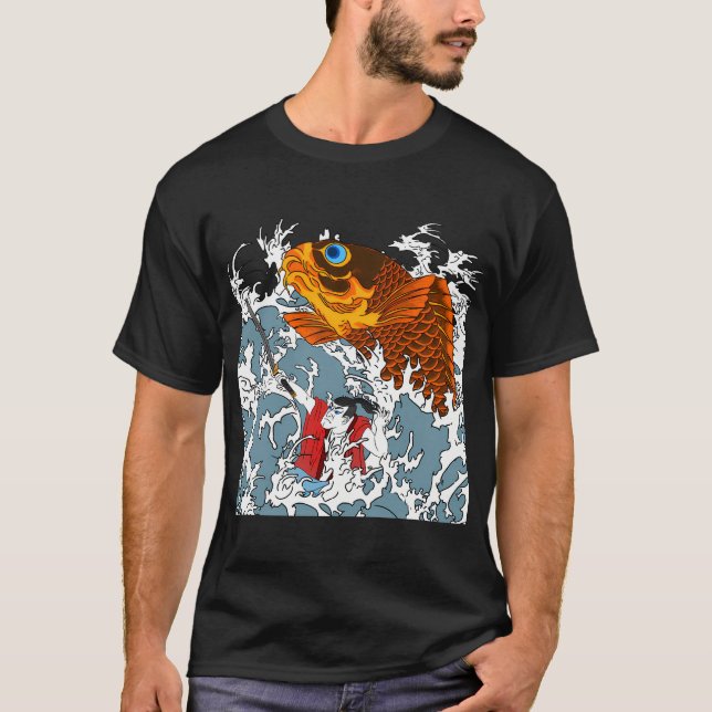Camiseta Koi gigante y samurái (Anverso)