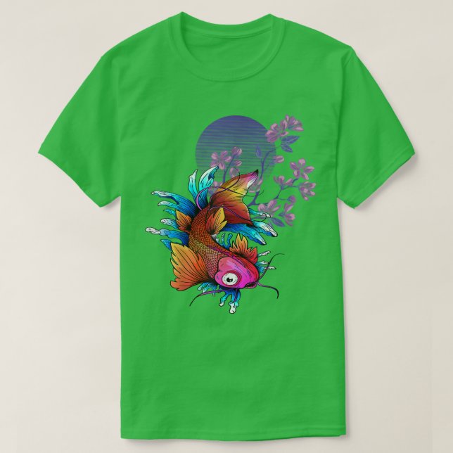 Camiseta Koi Japan Fish Cherry Blossom Nishikigoi Asian (Diseño del anverso)