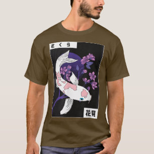 Camiseta Koi Japanese Koi Carp Sakura Tree Sunset Cherry Bl