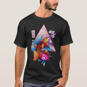 Camiseta Koi Japón Fish Cherry Blossom Sun Cherry Blosso