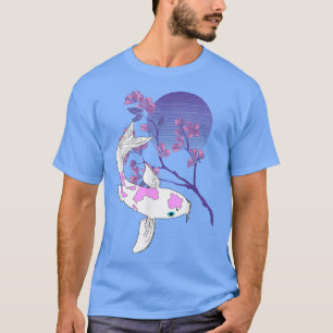 Camiseta Koi Japonés Koi Carp Full Moon Cherry Blossom Nis