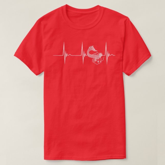 Camiseta Koi Japonés Koi Carp Heartbeat EKG Pulse Nishikig (Diseño del anverso)