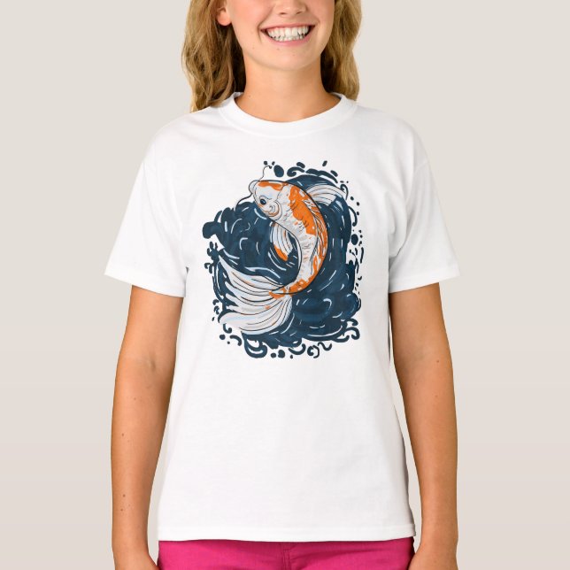 Camiseta Koi Maestro de curvado de agua para peces (Anverso)
