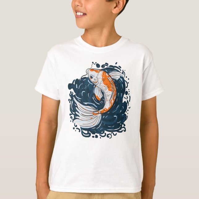 Camiseta Koi Maestro de curvado de agua para peces (Anverso)
