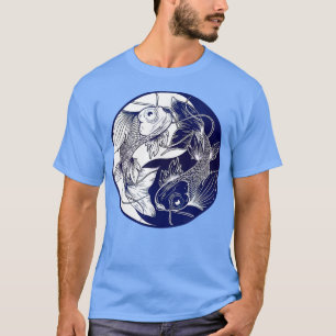 Camiseta Koi Opposite Yin Yang Asian Carp Flower Japanese K