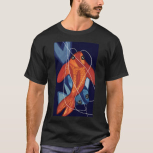 Camiseta Koi - pez rojo pez azul, amigos peces