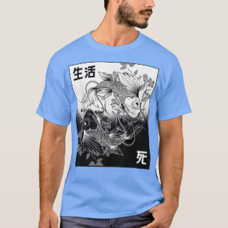 Camiseta Koi Sakura Japan Art Style Fish Cherryblossom Yin
