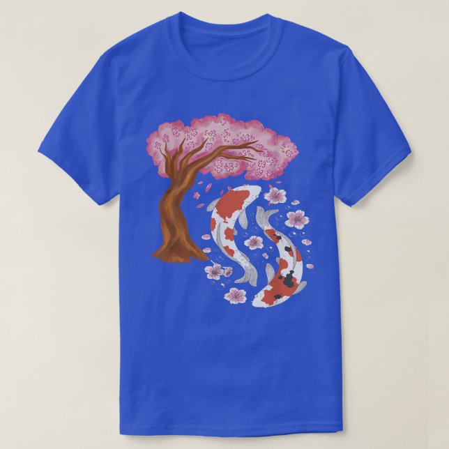 Camiseta Koi Sakura Tree Japonés Koi Carp Cherry Blossom N (Diseño del anverso)