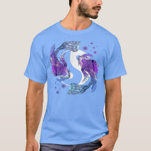 Camiseta Koi Yin Yang Cherry Blossom Joyas Nadadoras Japón