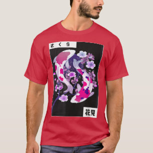Camiseta Koi Yin Yang Cherry Blossom Moon Flower Japanese K