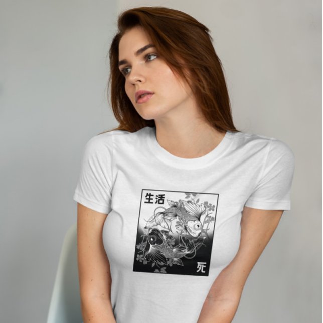 Camiseta Koi Yin Yang Hand Drawn (Subido por el creador)