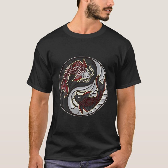Camiseta Koi Yin Yang Koi Ying Yang Koi Yoga (Anverso)