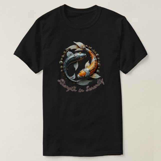 Camiseta Koi Yin-Yang mecánico (Diseño del anverso)