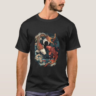 Camiseta Koi Yin Yang Pez Koi Estanque Japonés Amante Carp