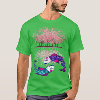 Camiseta Koi Yin Yang Sakura Tree Cherry Blossom Flor Nis