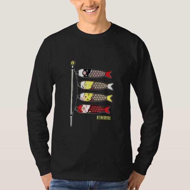 Camiseta Koinobori Carpa japonesa Koi Volando Windsocks de  (Anverso)