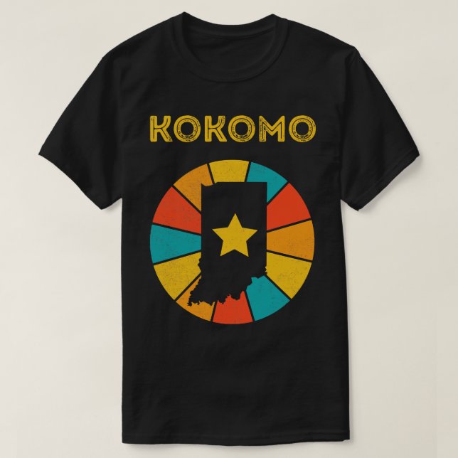 Camiseta Kokomo Indiana Vintage Molestias de recuerdo 1 (Diseño del anverso)