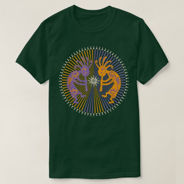 Camiseta Kokopelli Duo - Rays Circle - Spirit Of Sun Music  (Diseño del anverso)