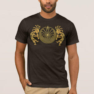 Camiseta KOKOPELLI/HOMBRE EN el oro del LABERINTO + sus