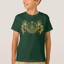 Camiseta KOKOPELLI/HOMBRE EN el oro del LABERINTO + sus