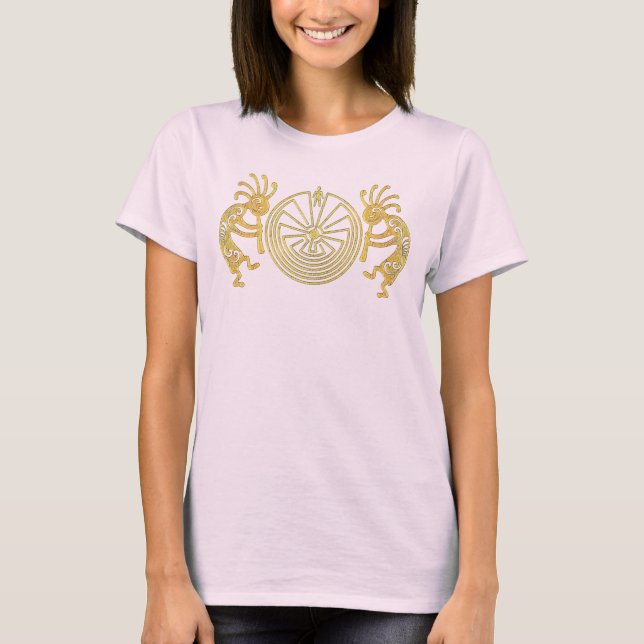 Camiseta KOKOPELLI / MAN IN THE MAZE gold + tus ideas (Anverso)