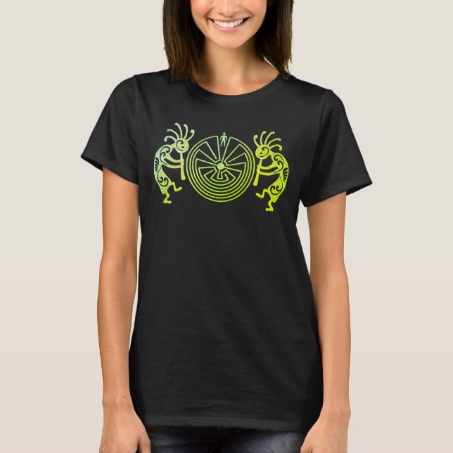 Camiseta KOKOPELLI / MAN IN THE MAZE green + tus ideas (Anverso)