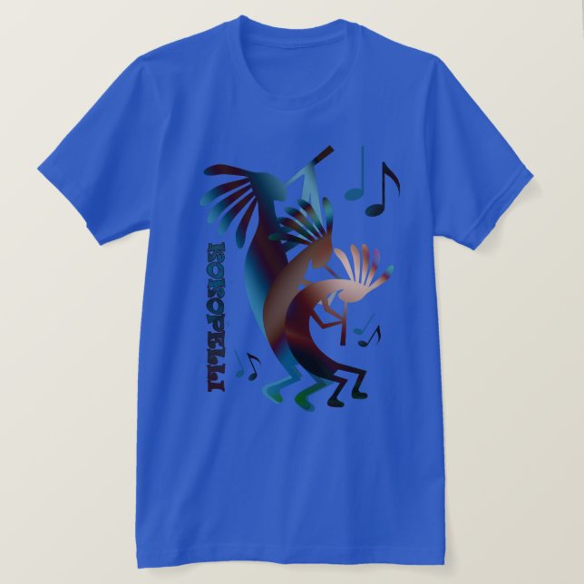 Camiseta Kokopelli Music Dance Royal Blue T (Anverso del diseño)