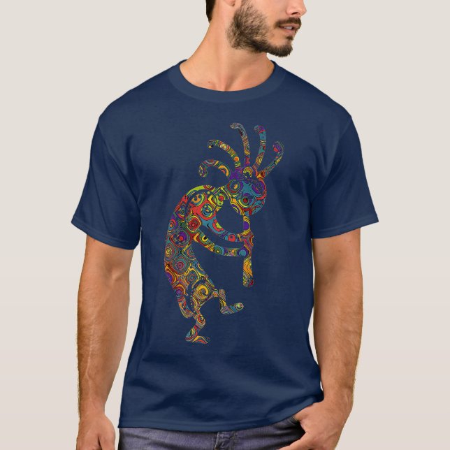 Camiseta Kokopelli nativo americano con ventilador de ornam (Anverso)