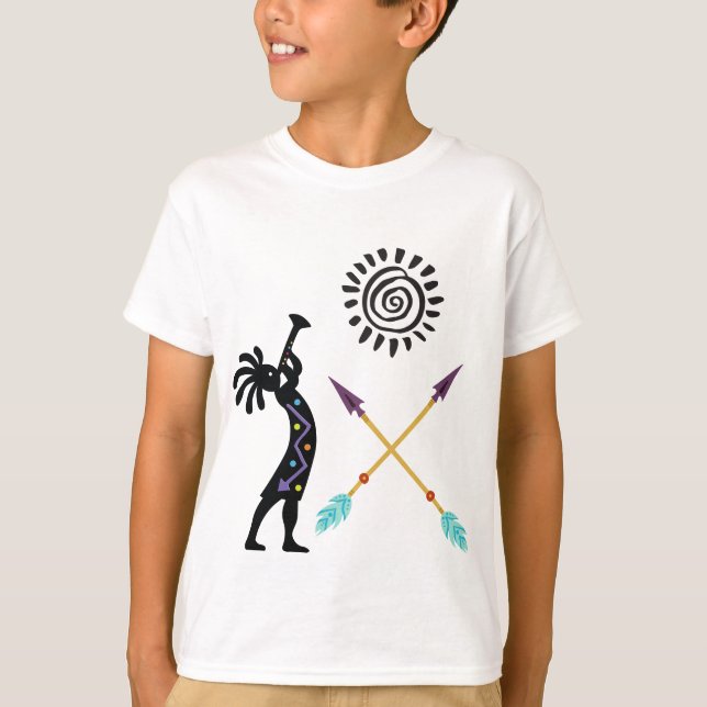 Camiseta Kokopelli T-Shirt, música nativa estadounidense de (Anverso)