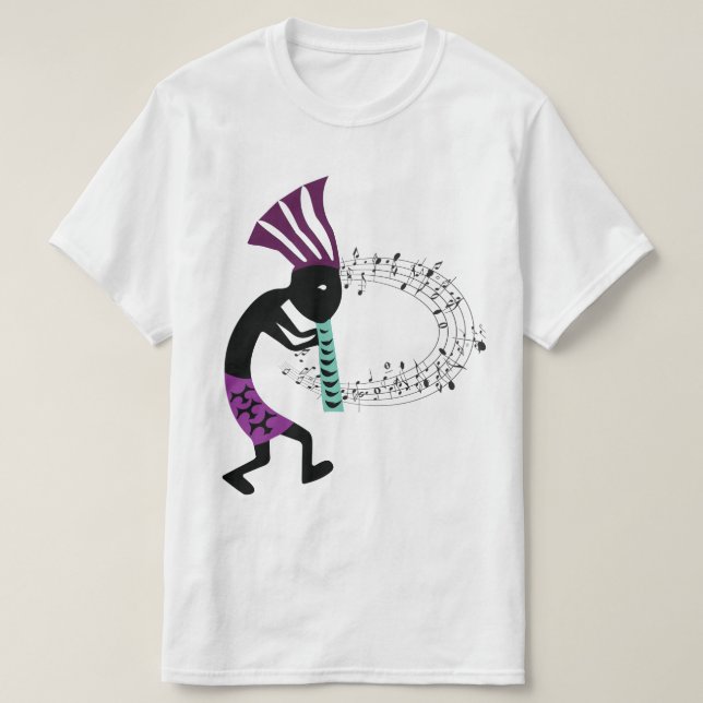 Camiseta Kokopelli y música de Petroglyph (Diseño del anverso)